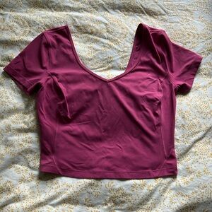 Lululemon Align cropped t-shirt size:10 color:pink